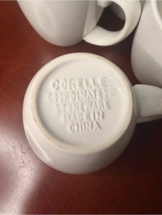 Corelle Stoneware Coffee Mug Set White Solid Color Four-Piece - Picture 4 of 4